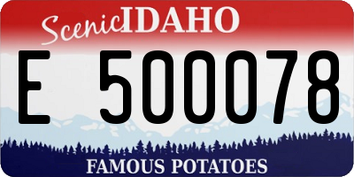 ID license plate E500078