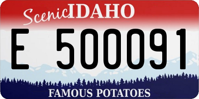 ID license plate E500091