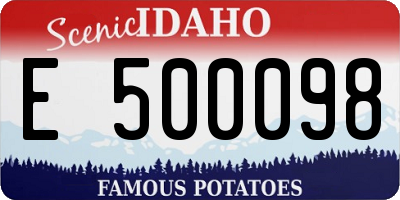ID license plate E500098