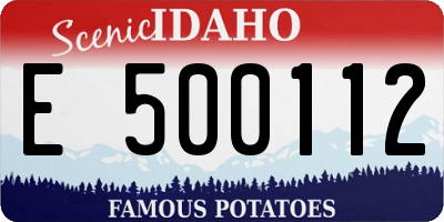 ID license plate E500112