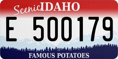 ID license plate E500179