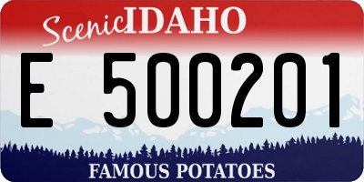 ID license plate E500201