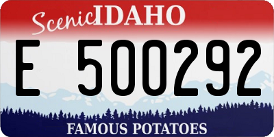 ID license plate E500292