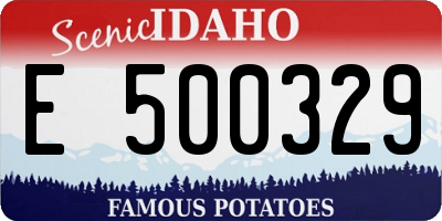 ID license plate E500329