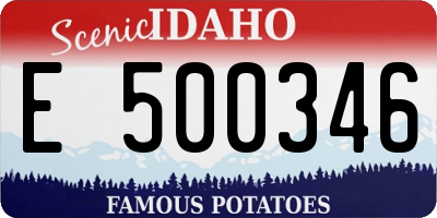 ID license plate E500346