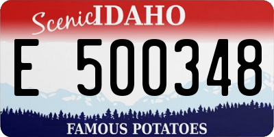 ID license plate E500348