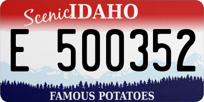 ID license plate E500352