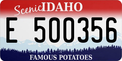 ID license plate E500356