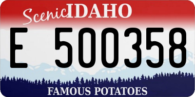 ID license plate E500358