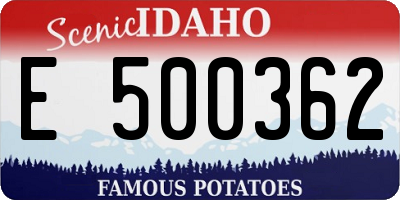 ID license plate E500362