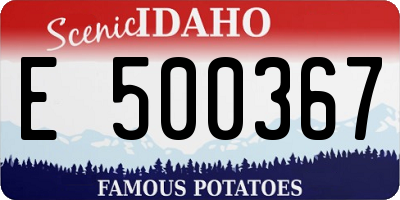 ID license plate E500367