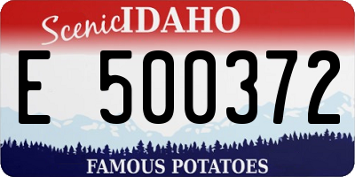 ID license plate E500372
