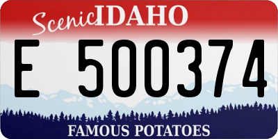 ID license plate E500374