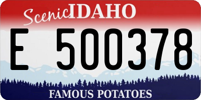 ID license plate E500378