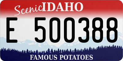 ID license plate E500388