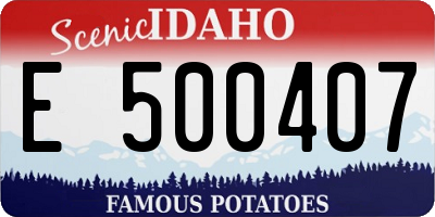 ID license plate E500407