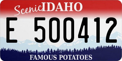 ID license plate E500412