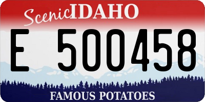 ID license plate E500458