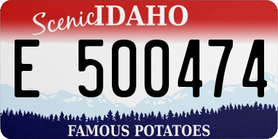 ID license plate E500474