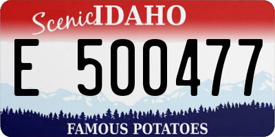 ID license plate E500477