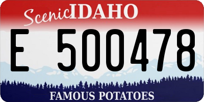 ID license plate E500478