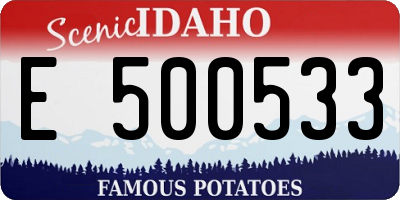 ID license plate E500533