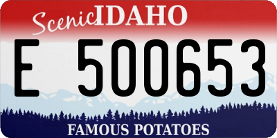 ID license plate E500653