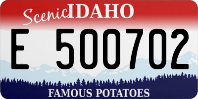 ID license plate E500702