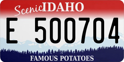 ID license plate E500704
