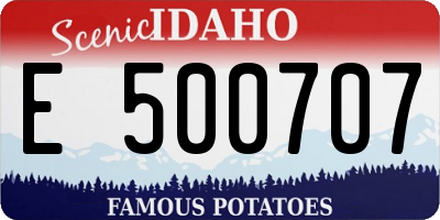 ID license plate E500707