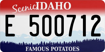 ID license plate E500712