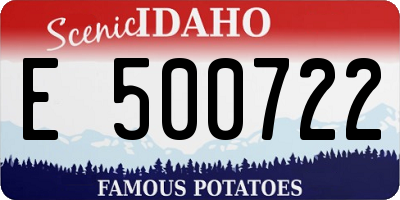 ID license plate E500722