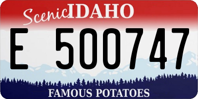 ID license plate E500747