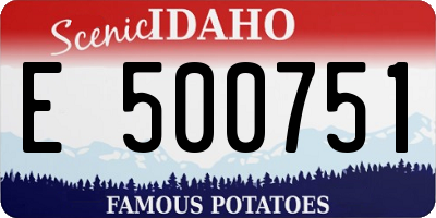 ID license plate E500751