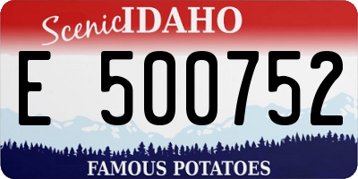 ID license plate E500752