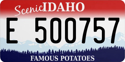 ID license plate E500757