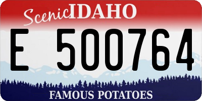 ID license plate E500764