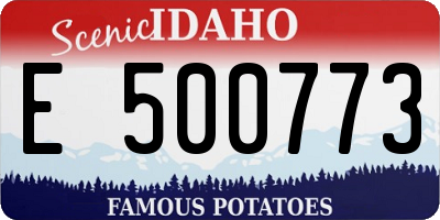 ID license plate E500773