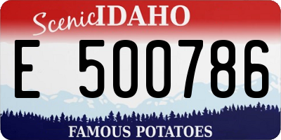 ID license plate E500786