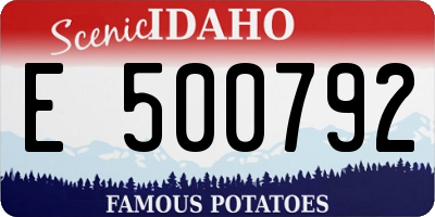 ID license plate E500792