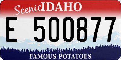ID license plate E500877