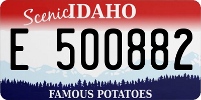 ID license plate E500882