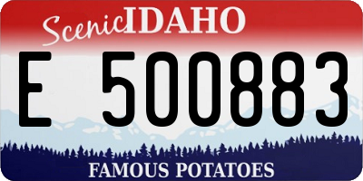 ID license plate E500883