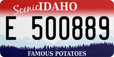 ID license plate E500889