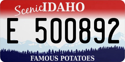 ID license plate E500892