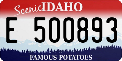 ID license plate E500893