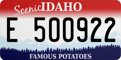 ID license plate E500922