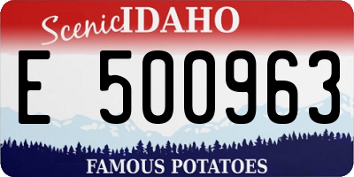 ID license plate E500963