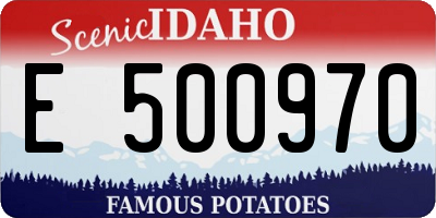 ID license plate E500970