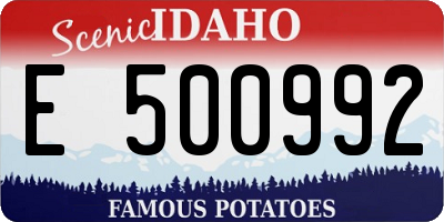 ID license plate E500992